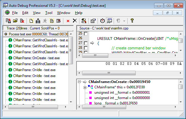 Click to view Auto Debug for Windows 4.3.1 screenshot
